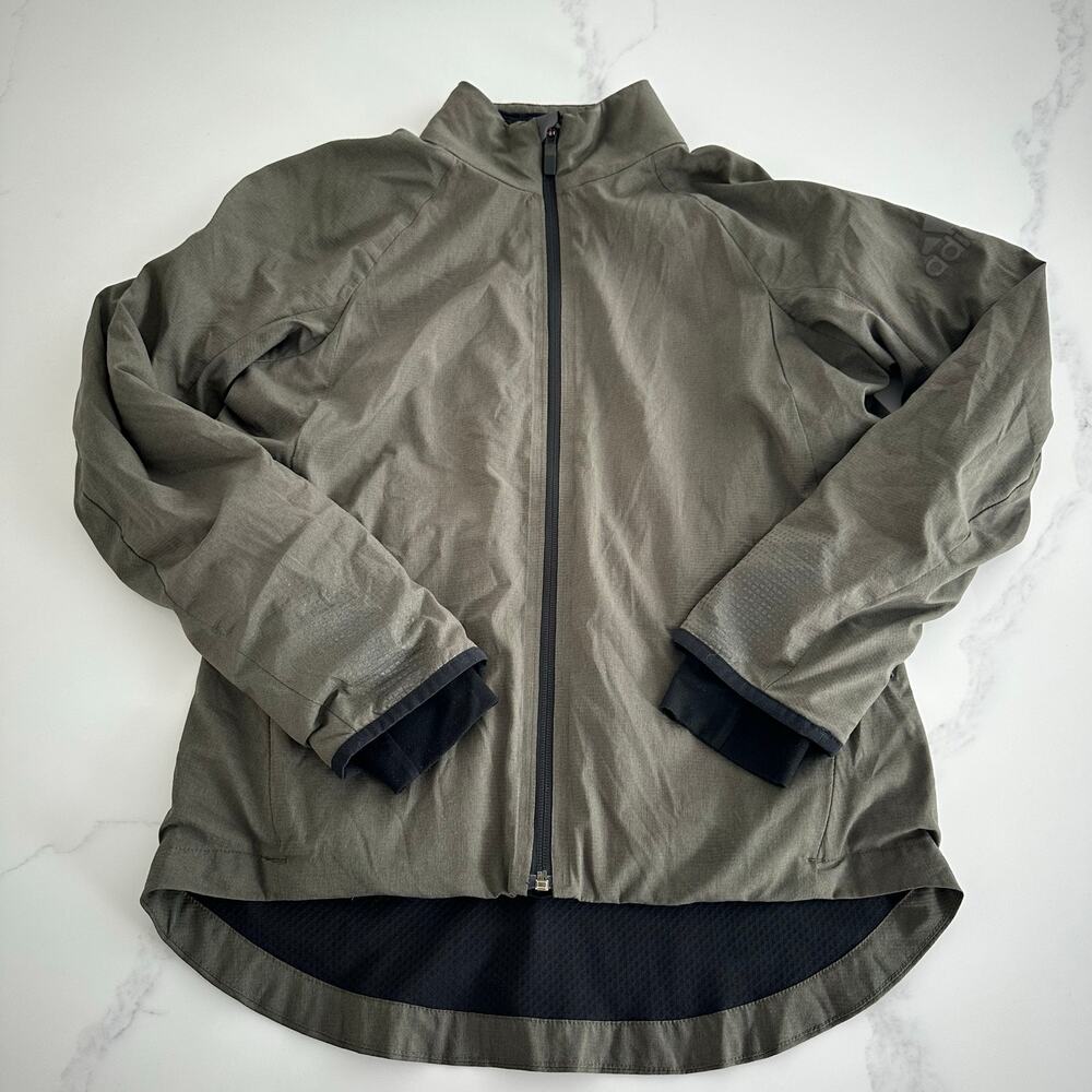 Adidas Climaheat Womens Running Jacket Lined Training Top Olive Green Size Small
